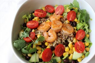 Shrimp Burrito Bowl with Cilantro Lime Quinoa- thaicaliente.com