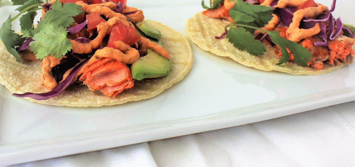 Salmon Tacos with Chipotle Cream Sauce Thai Caliente