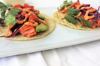 Salmon Tacos with Chipotle Cream Sauce- thaicaliente