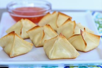 Baked Cream Cheese Wontons- Only 3 Ingredients