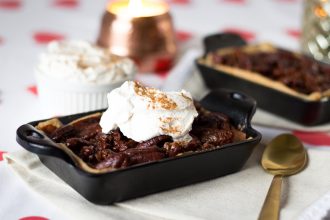 Abuelita Chocolate Pecan Pie with Cinnamon Whipped Cream