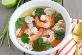 Tom Yum Goong - Thai Spicy and Sour soup with shrimp