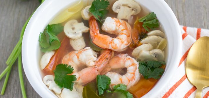 Tom Yum Goong - Thai Spicy and Sour soup with shrimp