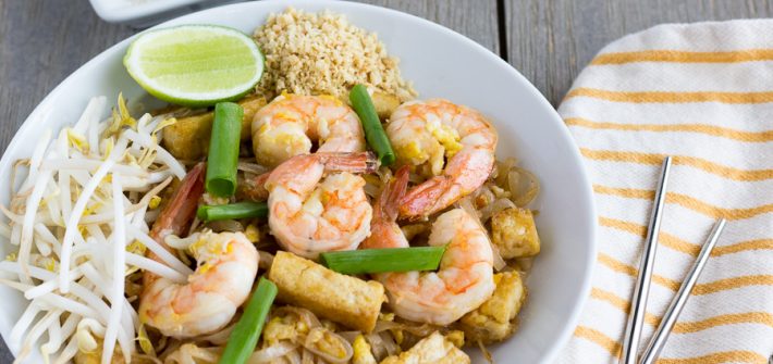 Pad Thai with Shrimp and Tofu- thaicaliente.com