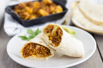 Chorizo Potato and Egg Burritos