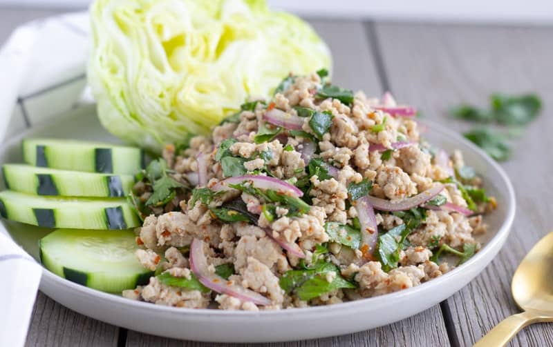 Larb Gai Thai Spicy Salad with Ground Chicken